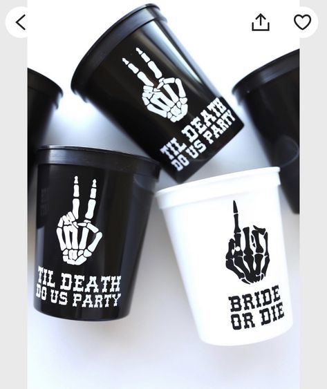 Black Bachelorette Party, Bride Or Die, Bride Cup, Bachelorette Cups, Dark Wedding Theme, Bachelorette Bachelor Party, Bachelorette Party Planning, Bachelorette Favors, Bachelorette Themes