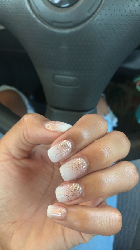 Gold Glitter Nails, Rose Gold Nails, Blue Nail, Dip Powder Nails, Dipped Nails, Dip Powder, Short Acrylic Nails, Powder Nails, Gold Nails