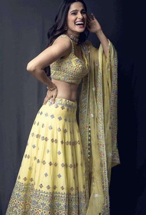 Iridescent Mirror, Gopi Vaid, Pastel Colours, Mirror Work, Pastel Colors, Lehenga, Victorian Dress, Wedding Dresses, Pastel