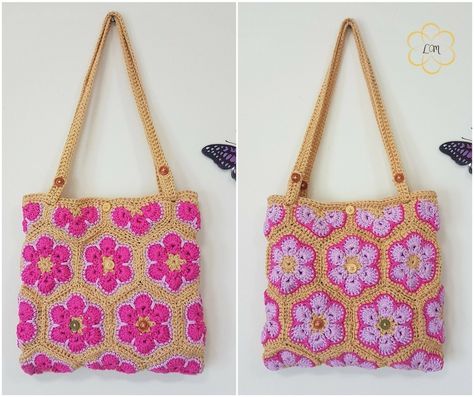 Purse Patterns Free, Crochet African Flowers, Handbags Patterns, Foundation Single Crochet, Crochet Purse Pattern Free, Crochet Shell Stitch, Flower Tote, Crochet Bag Pattern Free, Bag Pattern Free