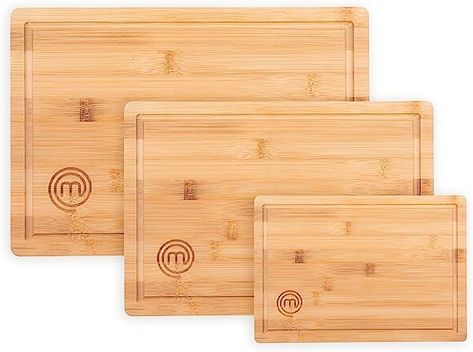 OFFICIAL MASTERCHEF PRODUCT - This professional quality 3 piece bamboo board set is an official product of MasterChef the TV Series. Kitchen Bamboo, Colored Kitchen, Bamboo Chopping Board, Bamboo Care, Chopping Board Set, Bamboo Board, Kitchen Size, Wooden Boards, Chopping Boards