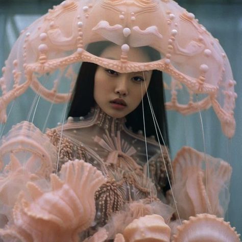 Jellyfish Hat Diy, Jelly Fish Hat, Jellyfish Costume Diy, Ocean Costume, Jellyfish Hat, Mermaid Lore, Witch Ideas, Jellyfish Costume, Fashion Sketchbook Inspiration