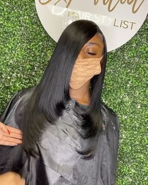 Deep Side Part Quick Weave With Layers, Hair Bumped Ends, Bump Ends Hairstyle, Side Part Layered Hair, Bumped Ends, Diy Hair Conditioner, Natural Hair Weaves, Cut Layers, Styles Braids