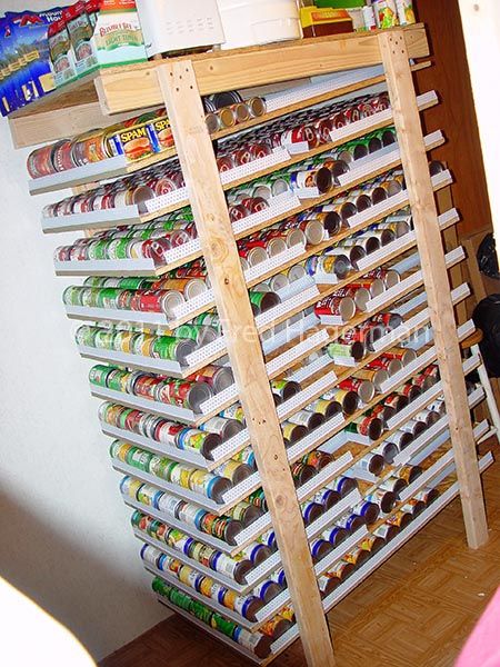 Organized Pantry, Canned Food Storage, Apocalypse Survival, Can Storage, Emergency Prepping, Pantry Storage, Garage Organization, Survival Prepping, Canned Food