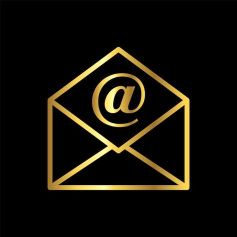 Mail Logo, Call Logo, Email Icon, Gold Envelope, Mail Icon, Gold Envelopes, Logo Gallery, Vector Template, Trendy Collection