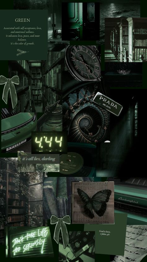 Collage Slytherin Wallpaper, Green Collage, Dark Academia Wallpaper, Dark Forest Aesthetic, Dark Green Wallpaper, Dark Green Aesthetic, Slytherin Aesthetic, Peace Illustration, Collage Background