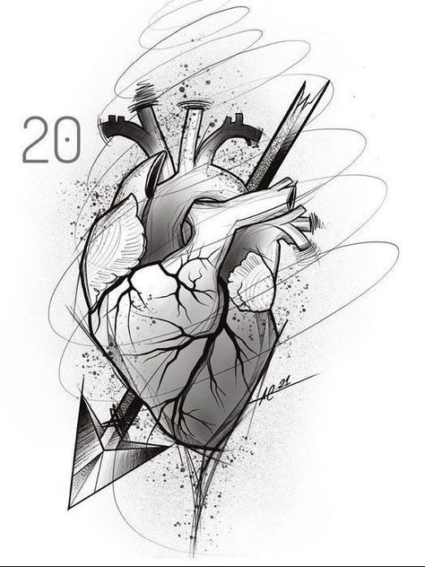 Abstract Heart Tattoo, Surreal Sketch, Anatomical Heart Art, Cupid Tattoo, Black Line Tattoo, Minimalistic Tattoo Ideas, Line Tattoo Ideas, Heart Temporary Tattoos, Minimalistic Tattoo