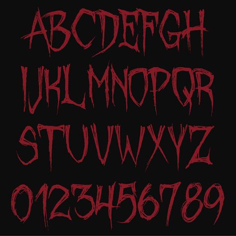 Ghost Font Alphabet, Halloween Font Alphabet, Horror Font Alphabet, Scary Fonts Alphabet, Writing Styles Alphabet, Spooky Fonts Alphabet, Demon Font, Scary Lettering, Creepy Alphabet