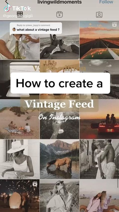 How to create a vintage feed [Video] | Pose fotografi, Estetika instagram, Inspirasi instagram Feed Instagram Vsco, Editing Presets, Instagram Feed Goals, Instagram Feed Tips, Vsco Filter Instagram, Best Instagram Feeds, Instagram Feed Planner, Vintage Photo Editing, Instagram Feed Layout