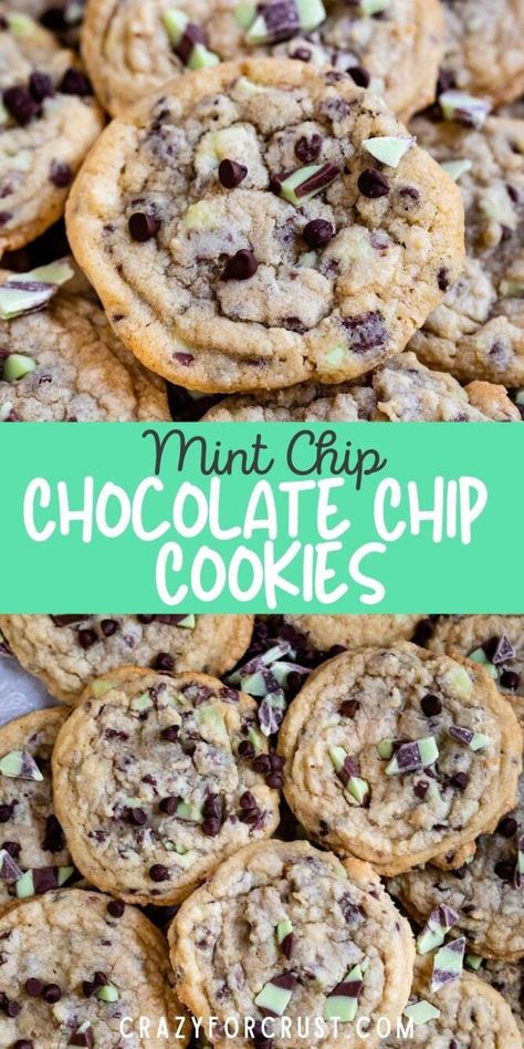 Best Mint Chocolate Chip Cookies, Mint Chip Cookies Recipe, Mint Chocolate Chip Dessert Recipes, Andes Mint Cake Mix Cookies, Gluten Free Mint Chocolate Chip Cookies, Mint Chocolate Chip Recipes, Mint Chocolate Chip Desserts, Mint Chip Recipes, Mint Cookie Recipes