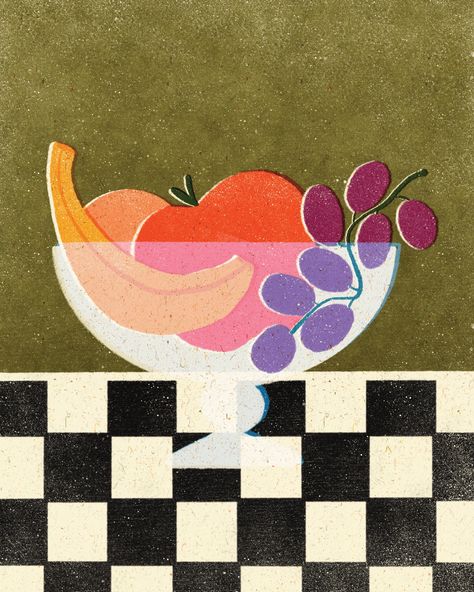 Kitchen Illustration, Aesthetic Fruit, Fruit Illustration, Fruit Painting, Fruit Art, Digital Art Print, Diy Canvas Art, Retro Kitchen, Funky Art