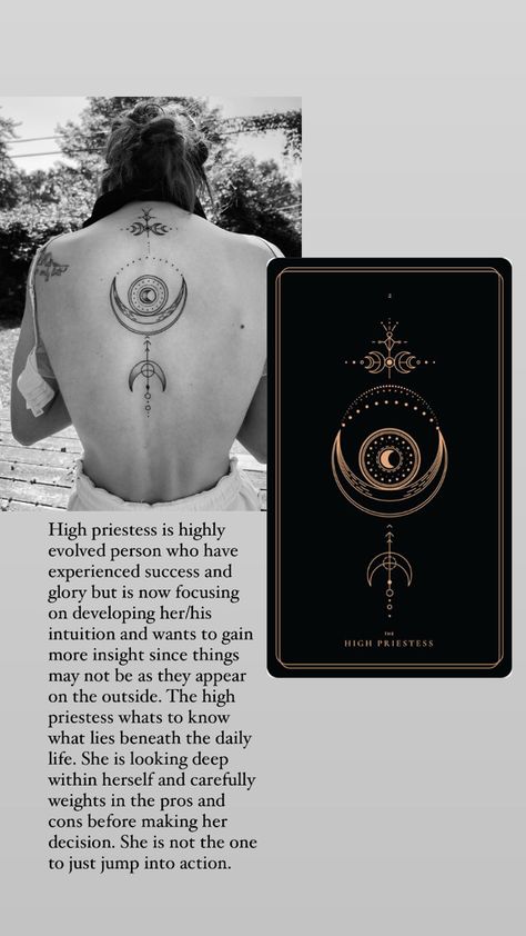 The High Priestess Tattoo, High Priestess Tattoo, Priestess Tattoo, Moon Child Tattoo, Priestess Art, The High Priestess, Goddess Tattoo, Mo Money, Tasteful Tattoos