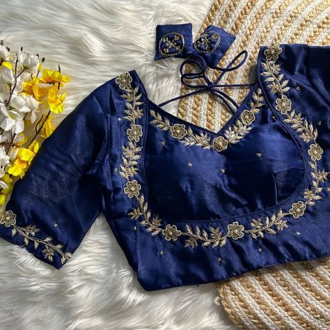 Perfect for parties and special occasions, This Blouse comes with a stunning Design, adding a touch of elegance to every ensemble. Stand out in style at any gathering.. Momtaz kut designer blouse Premium quality zardosi work. Fabric pure silk. Size 38 ready margin available #blousecantik #blouseideas #blouseimport #blouses #blousemurah #blouselove #blousedesign #blousewanita #blouse #blousecotton #designerblouse #blouselabuh #blousejumbo #blouselawa #blouseideas #love #instagood #instaree... Ceremonial Wedding, Blue Blouse Designs, Sari Shop, Designer Sari, Zardosi Work, Half Saree Lehenga, Gown Party Wear, Wedding Party Wear, Party Wear Gown