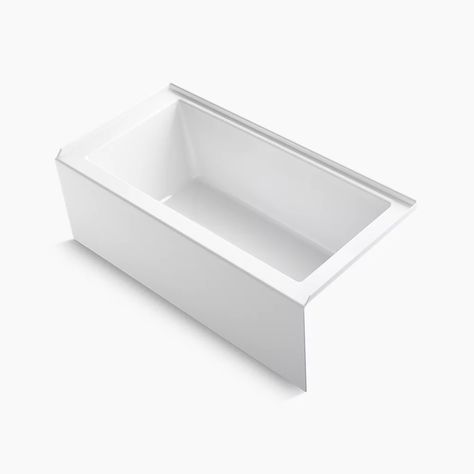 KOHLER | K-20201-RA | Underscore 60" x 30" alcove bath with integral apron, integral flange, and right-hand drain Mcgee Bathroom, Studio Mcgee Bathroom, Industrial Showers, Commercial Kitchen Faucet, Sink Soap Dispenser, Drop In Bathtub, Recessed Medicine Cabinet, Lighted Medicine Cabinet, Console Sinks