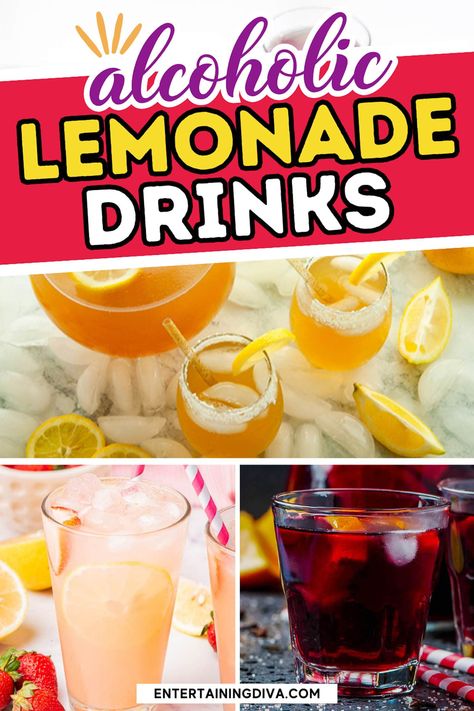 Alcoholic Lemonade Drinks | Cocktails Drinks With Lemon Juice, Drinks With Lemonade, Lemonade Alcohol Drinks, Alcoholic Lemonade, Alcoholic Lemonade Drinks, Vodka Lemonade Drinks, Summer Vodka Drinks, Easy Lemonade, Lemonade Cocktail Recipe