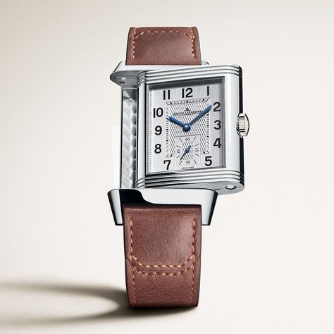 Jaeger-LeCoultre on Instagram: “A legend in movement.  #Reverso  _ A revolutionary and elegant construction allowing the case of the watch to be swiveled.  _ Reverso…” Jeager Le Coultre Watch, Aesthetic Codes, Jaeger Lecoultre Reverso, Jaeger Lecoultre Watches, Light Brown Leather, Jaeger Lecoultre, Brown Leather Strap, Latest Jewellery, Nail Accessories