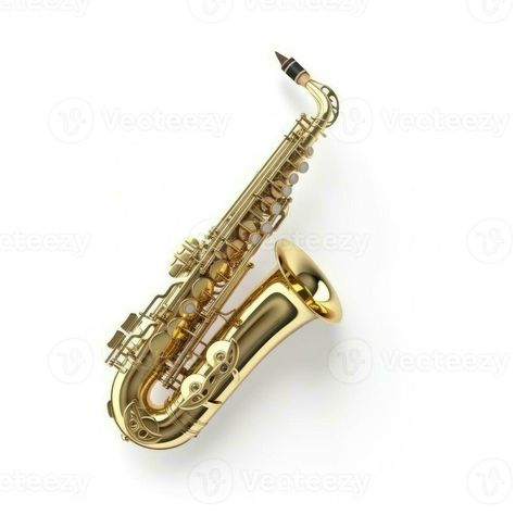 Golden alto saxophone classical instrument isolated on white The Golden, White, Quick Saves