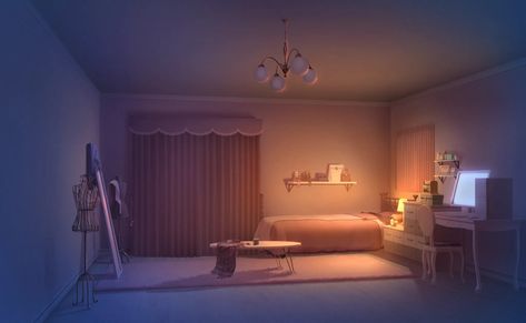 Project Sekai Bedrooms, Project Sekai Background Room, Pjsk Backgrounds, Anime Bedroom Background, Anime Bedroom, Rose Bedroom, Background Landscape, Mizuki Akiyama, Episode Backgrounds