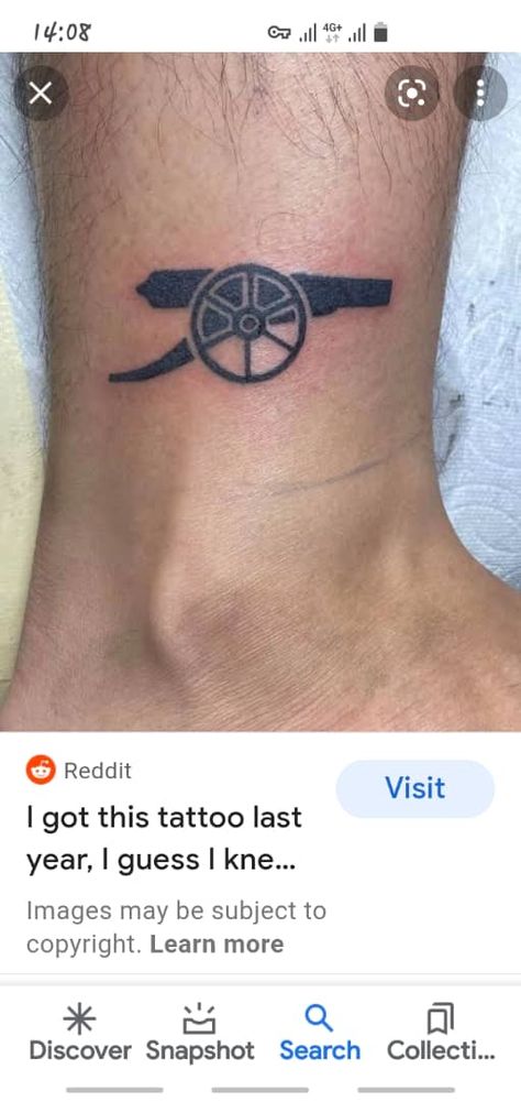 Arsenal Tatoos, Arsenal Gunners Tattoo, Arsenal Cannon Tattoo, Arsenal Tattoo Design, Arsenal Tattoo Ideas, Cannon Tattoo, Arsenal Cannon, Arsenal Tattoo, Soccer Tattoos