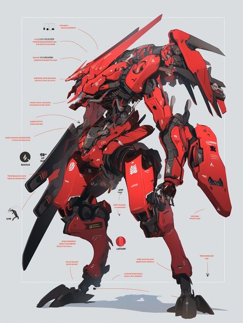 Four Armed Robot, Humanoid Mecha Art, Mech Art Reference, Mech Art Sci Fi, Mech Concept Art Robots, Mecha Concept Art Robots, Mecha Art Design, Mecha Robot Concept, Robot Monster Concept Art