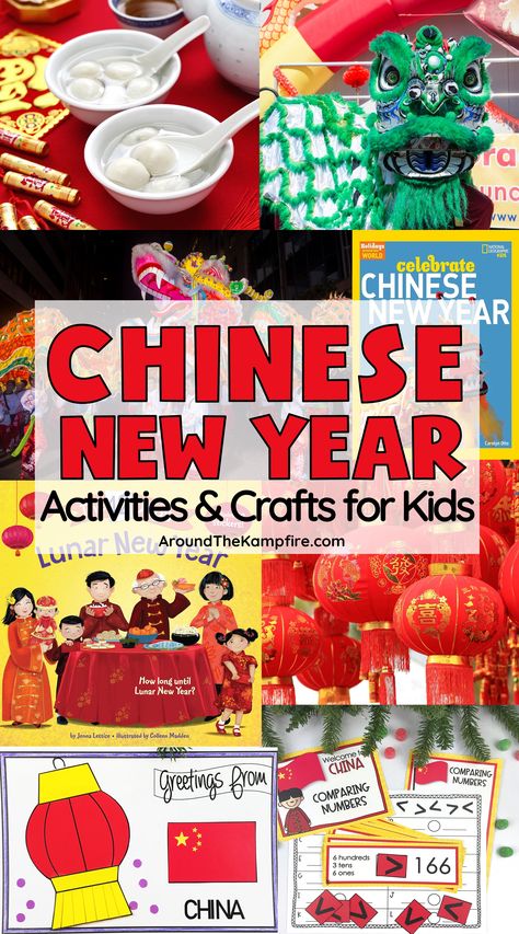 Chinese New Year activities, crafts, lesson ideas and math centers for 2nd and 3rd grade kids. Lunar New Year Preschool Activities, Lunar New Year Kindergarten, Chinese New Year Preschool Activities, New Year Preschool Activities, Chinese New Year Preschool, New Year Preschool, New Year Activities For Kids, Mardi Gras Activities, New Year Traditions