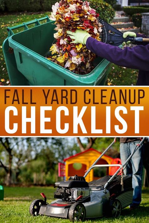 Fall Yard Work, Fall Cleaning Checklist, Yard Cleaning, Fall Lawn, Fall Landscaping, Yard Cleanup, Fall Yard, Trees For Front Yard, Landscape Steps