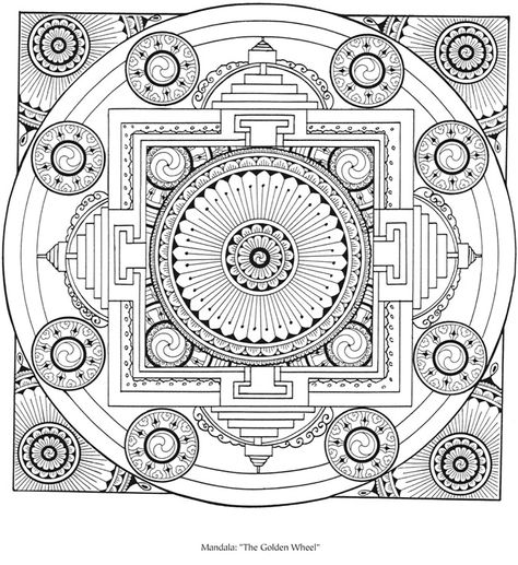 Welcome to Dover Publications  -  Creative Haven Tibetan Designs Coloring Book Culture Coloring Pages, Buddhist Mandala, Wallpaper Colour, Tibetan Mandala, Lippan Art, Designs Coloring Books, Mandalas Painting, Magic Symbols, Dover Publications