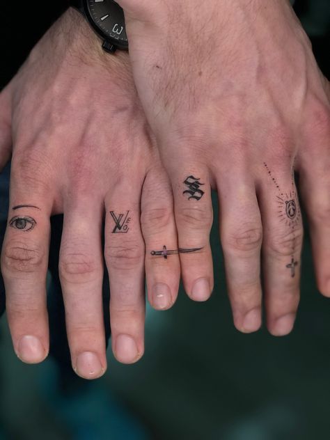 Men’s Finger Tats, Finger Micro Tattoo, 13 Finger Tattoo, Hand And Finger Tattoos Men, Male Finger Tattoos, Thumb Tattoos Men, Men’s Finger Tattoos, Finger Tattoos For Guys, Mens Finger Tattoos