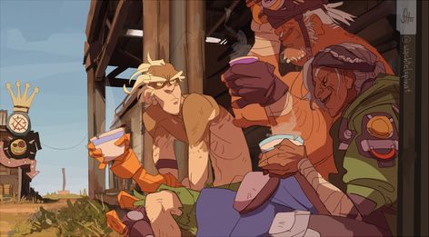 Roadhog X Junkrat, Junkrat Fanart, Roadhog And Junkrat, Junkrat And Roadhog, Overwatch Genji, Overwatch Memes, Overwatch Fan Art, Perspective Art, Im Awesome