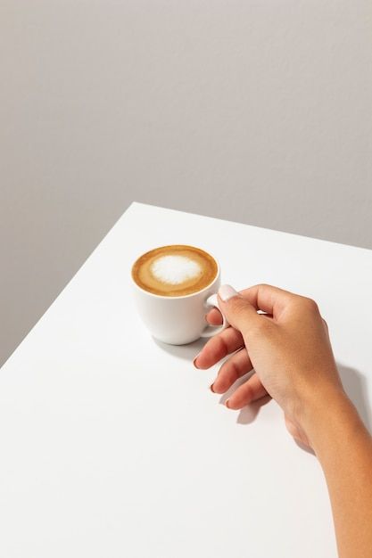 Free photo high angle hand holding coffe... | Free Photo #Freepik #freephoto #coffee-hand #coffee #caffeine #drink-coffee Hand Holding Coffee Cup, Coffee Reference, Holding Coffee Cup, Hand Modeling, Cup Aesthetic, Holding Coffee, Aesthetic Illustration, Coffee Cup Photo, Hand Photography