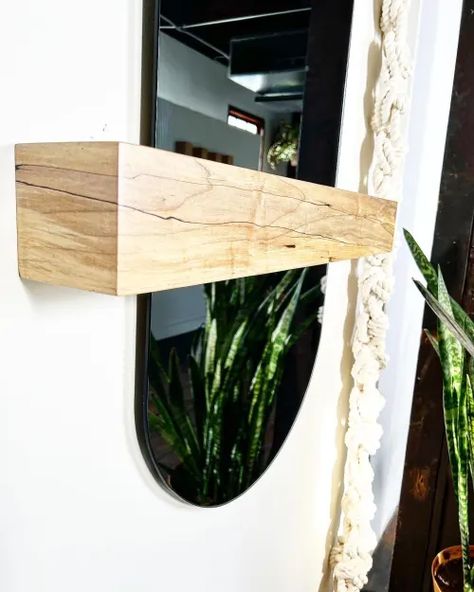 Decorative Objects | Wescover Modern Mirror With Shelf, Wood Ledge, Stone Aesthetic, Floating Drawer, Open Door Policy, Boho Mirror, Long Mirror, Macrame Mirror, Backlit Mirror