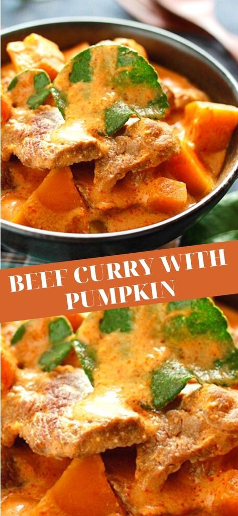 Beef And Pumpkin Curry, Beef And Sweet Potato Coconut Curry, Beef Yellow Curry, Pumpkin Coconut Chicken Curry, Pumpkin Beef Stew, Thai Pumpkin Curry, Carrot Curry, Malaysia Recipes, Thai Beef