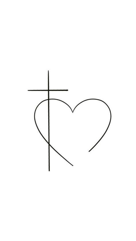 God Is With Me Tattoo, God Is Love Tattoo, Jesus Hand Tattoo, Cross Heart Tattoos, Motivational Tattoos, Heart And Cross, Tattoo Catalog, Christ Tattoo, Small Girly Tattoos