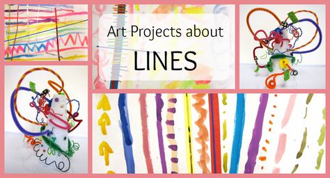 Lines are an excellent starting point for lessons with Kindergarteners. To begin this line unit,... Line Art Projects, Line Art Lesson, Elements Of Art Line, Kindergarten Art Lessons, Kindergarten Art Projects, Principles Of Art, Art Curriculum, Elementary Art Projects, Homeschool Art