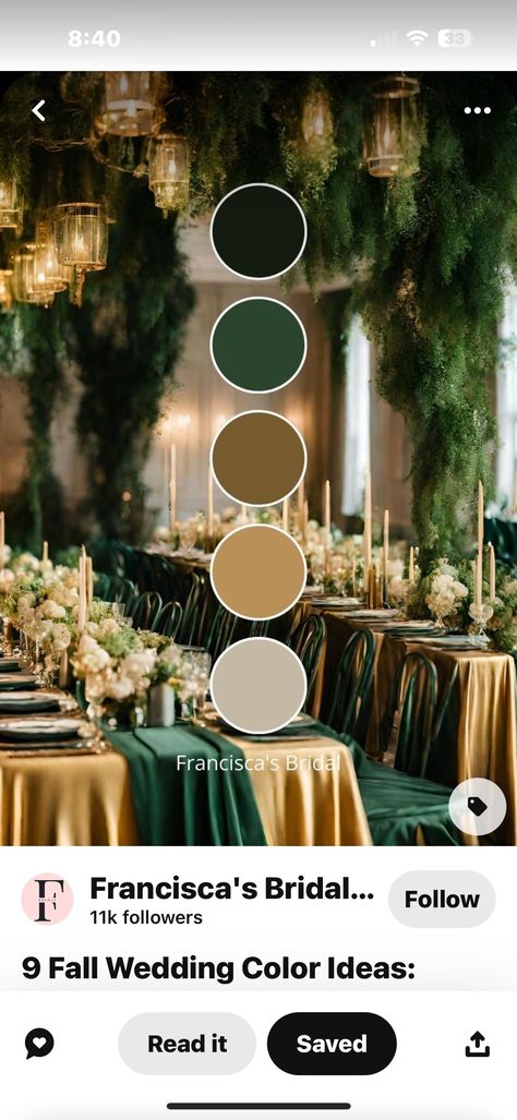 Brown Wedding Decorations Receptions, Olive Green And Gold Color Palette, Olive Green And Gold Wedding Decorations, Green And Tan Wedding Theme, Olive Green And Sunflower Wedding, Olive Green And Gold Living Room, Amber And Green Wedding, Gold And Olive Green Wedding, Brown And Green Wedding Theme