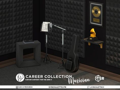 The Sims Resource - Career Collection #2 Musician Soundproof Panels, Sims 4 Studio, Music Stand, Sims 1, Studio Equipment, Guitar Case, Sims 4 Cc Finds, Music Studio, Sims 4 Cc