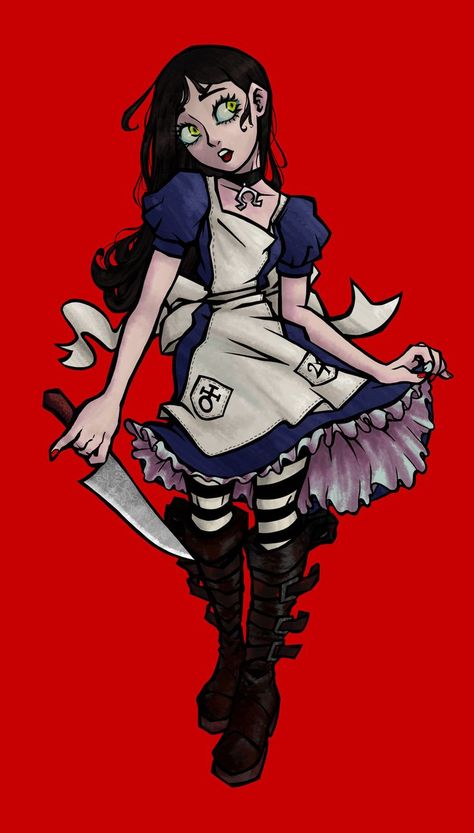 Gamer Doodles, Alice In Wonderland Fanart, Mad Alice, American Mcgee, American Mcgee’s Alice, Wonderland Aesthetic, Dark Alice In Wonderland, Madness Returns, Alice Liddell