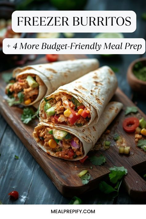 A wrapped burrito ready for freezing, demonstrating a Budget-Friendly Meal Prep for College Students with a focus on make-ahead meals. Make Ahead Burritos, Meal Prep For College Students, Prep For College, College Student Recipes, Affordable Meal Prep, Freezer Burritos, Budget Meal Prep, Meal Prep For Beginners, Student Recipes