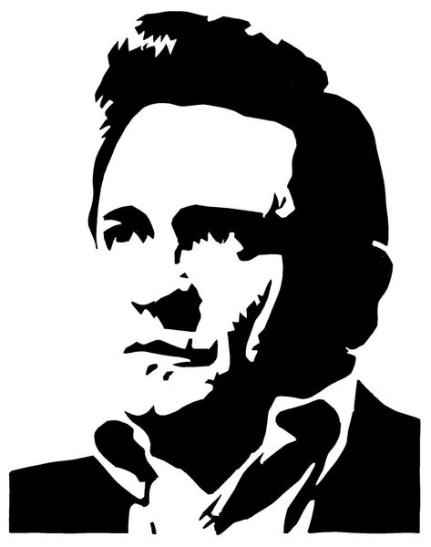 johnny r. cash J.R. Cash Johnny Cash Tattoo, Johnny Cash Art, Silhouette Tattoos, Silhouette Stencil, Deviant Art, Scroll Saw Patterns, Johnny Cash, Stencil Art, Silhouette Art