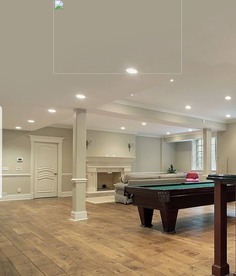 Pretty Basement, Huge Basement, Basement Living Rooms, Dream Life House, Finishing Basement, Billiard Table, Basement, Dream Life, Living Room