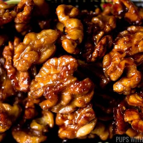 Candied Walnuts Easy Oven, Candied Walnut Recipe, Caramelized Walnuts, Walnut Recipes, Roasted Walnuts, Nut Recipes, Easy Oven, Recipes Appetizers And Snacks, Quick Cooking