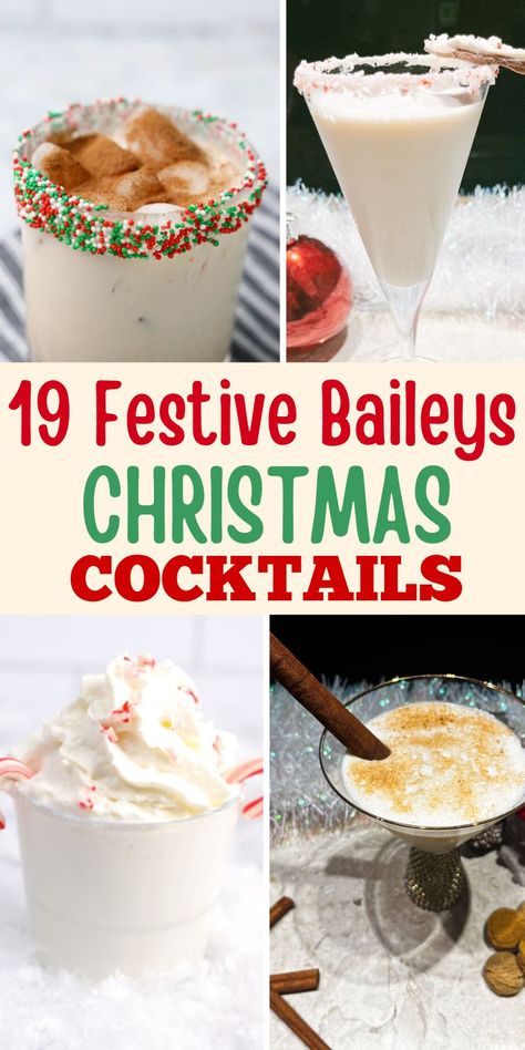 19 Festive Christmas Baileys Cocktails Cocktails With Baileys, Gingerbread Martini Recipe, Christmas Themed Cocktails, Irish Cream Drinks, Vegan Baileys, Baileys Drinks, Baileys Cocktails, Holiday Martinis, Cream Drinks