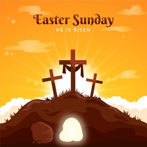 Sunday Illustration, Easter Sunday Images, Easter Poster Design, Easter Graphic Design, Easter Friday, Good Friday Images, Monday Vibes, Easter Poster, Sunday Images