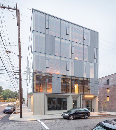 Framework by WorksArchitecture Glass Facade, Glass Curtain Wall, Glass Curtain, Office Building Architecture, Glass Building, Architecture Building Design, Timber Structure, Top Floor, Glass Facades