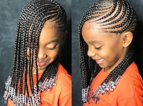 Girls Cornrow Hairstyles, Black Kids Braids Hairstyles, Kid Braid Styles, African Hair Braiding Styles, Natural Hairstyles For Kids, Kids' Braids, Girls Hairstyles Braids