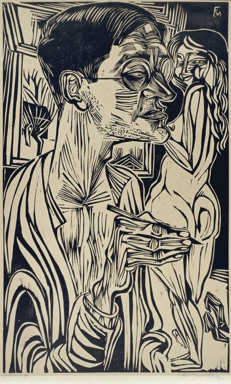 Relief Printmaking, German Expressionism, Relief Printing, Linocut Art, Printmaking Art, German Art, Wood Engraving, Ex Libris, Linoleum