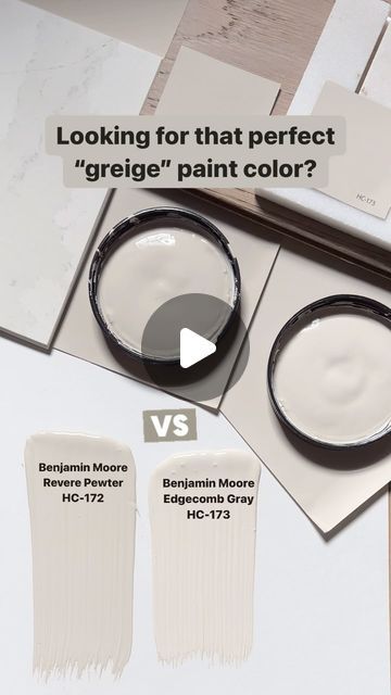 Karolina De Costa on Instagram: "Benjamin Moore Edgecomb Gray vs. Revere Pewter

First, let me just say that Edgecomb Gray has grey undertones but if you’re expecting GRAY you’re going to be disappointed.  It’s definitely more on the beige side with a slight flash of green.  Warm and inviting, it’s dark enough not to look washed out in rooms with good natural light.  In north facing rooms, this shade will warm up your space without feeling too heavy.

Revere Pewter is darker and moodier - perfect for making larger well lit rooms more intimate or for creating cozy bedrooms.  In most lights, Revere Pewter will look gray/beige leaning towards the gray/green spectrum.  However, in certain west facing rooms it may flash a bit pink/beige. 

TIP:  Both these shades look stunning on kitchen cabine Pashmina Vs Revere Pewter, Edgecomb Grey, Benjamin Moore Light Pewter, Pewter Benjamin Moore, Benjamin Moore Edgecomb Gray, Revere Pewter Benjamin Moore, Edgecomb Gray, Greige Paint Colors, Greige Paint