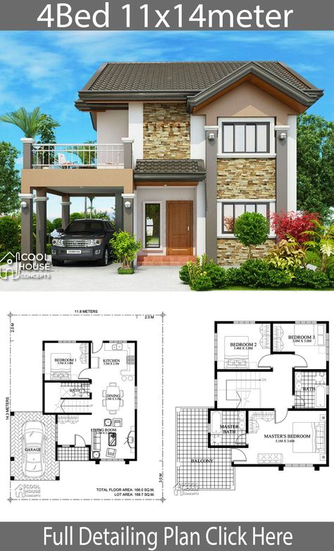 4 Bedroom House Designs, Philippines House Design, Double Story House, Philippine Houses, Two Story House Design, 2 Storey House Design, Two Story House Plans, Two Story House, 4 Bedroom House Plans