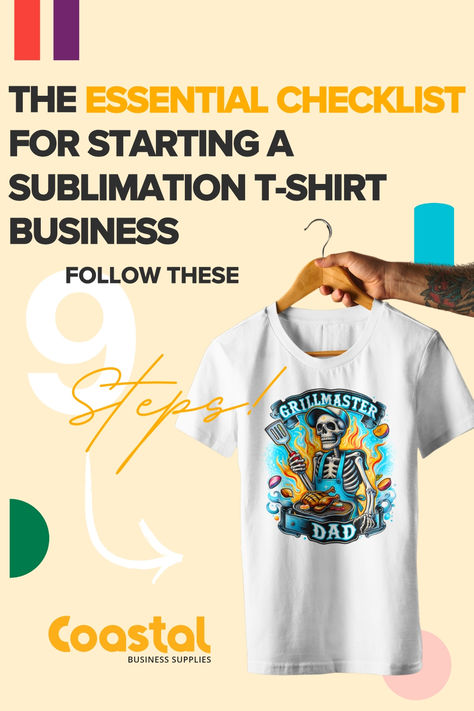 Want to start a sublimation t-shirt business? Get ahead with our essential checklist! Discover the must-have tools, tips, and techniques to launch your custom apparel venture. From choosing the right printer to perfecting your designs, this guide covers everything you need to know to start strong. Start creating professional-quality t-shirts with confidence today! School Store, Sport Mom, Tshirt Business, Shirt Business, Must Have Tools, Grill Master, Personal Journey, Sports Mom, Custom Apparel