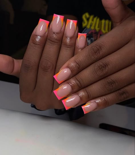 Bright Gel Nails, Summer Short Nails, Study Challenge, Square Gel Nails, Bright Summer Acrylic Nails, Gel Nails French, Cute Short Nails, Nail Drawing, Classy Nail Designs